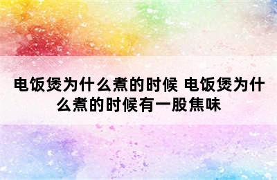 电饭煲为什么煮的时候 电饭煲为什么煮的时候有一股焦味